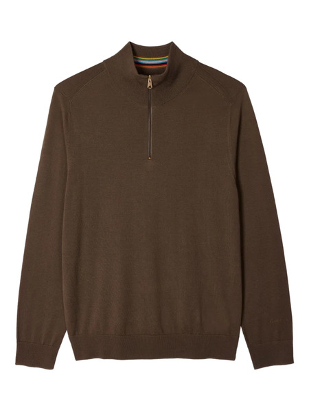  Paul Smith Pull à Col Zippé - Marron 