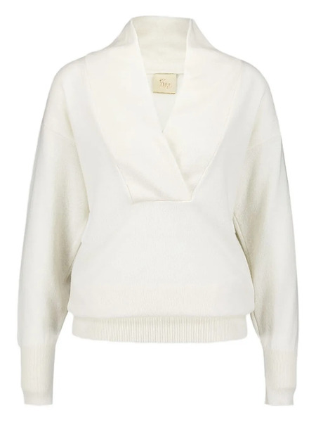  Paula Pull En Maille Talassa à Col V - Blanc 