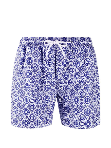  Peninsula Swimwear Short De Bain à Imprimé Géométrique - Bleu 
