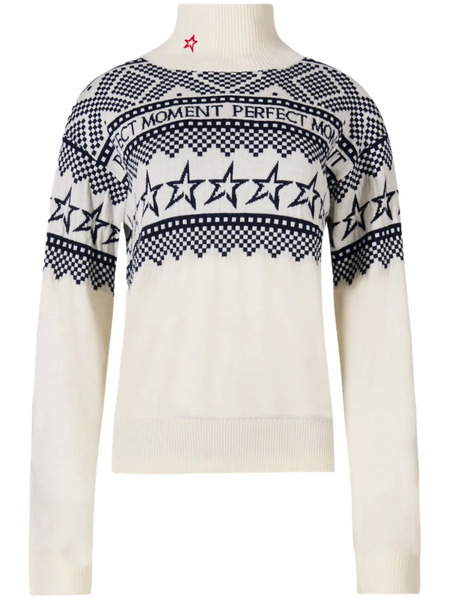  Perfect Moment Pull En Maille Intarsia - Blanc 