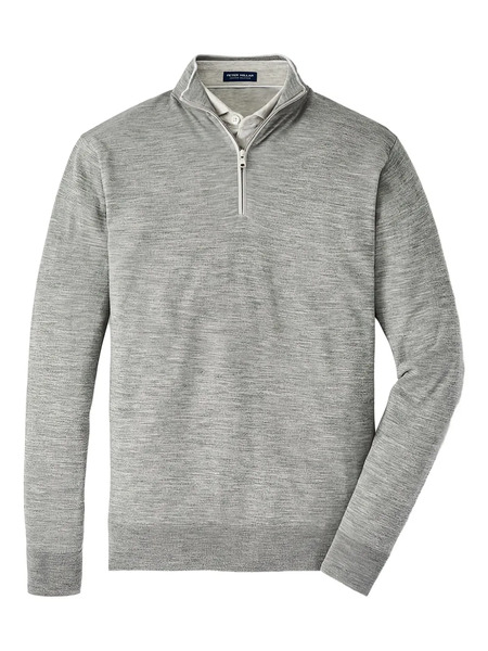  Peter Millar Pull à Col Zippé - Gris 