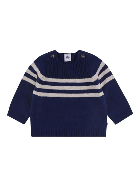  Petit Bateau Pull à Rayures - Bleu 
