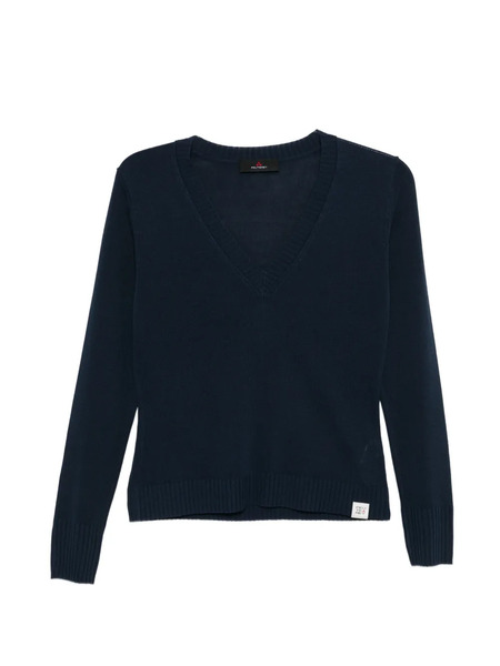  Peuterey Pull En Maille à Col V - Bleu 