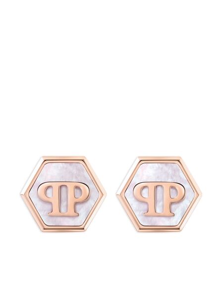  Philipp Plein Boucles D'oreilles à Motif Tête De Mort - Rose 