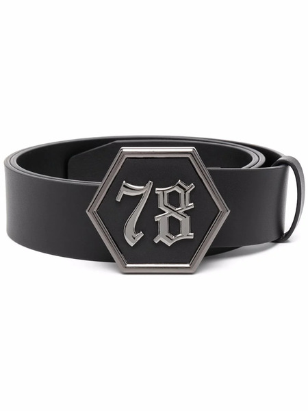  Philipp Plein Ceinture à Boucle Logo - Noir 