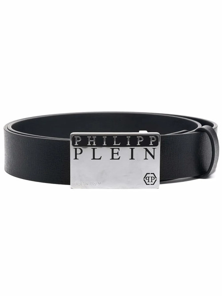  Philipp Plein Ceinture En Cuir à Boucle Logo - Noir 