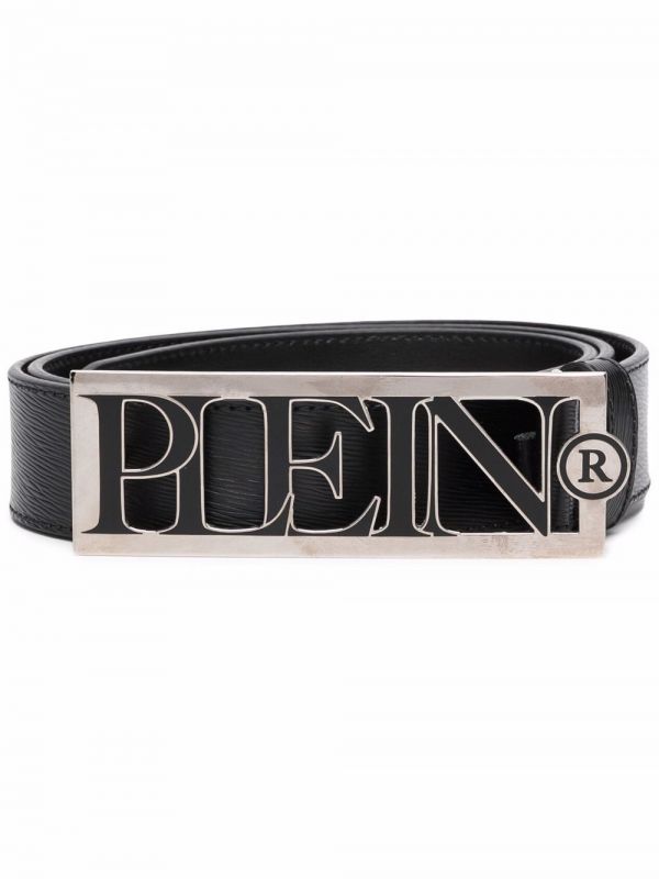  Philipp Plein Ceinture En Cuir à Plaque Logo - Noir 