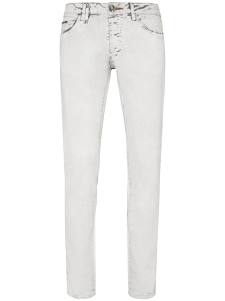 Philipp Plein Jean Skinny à Effet Délavé - Tons Neutres 