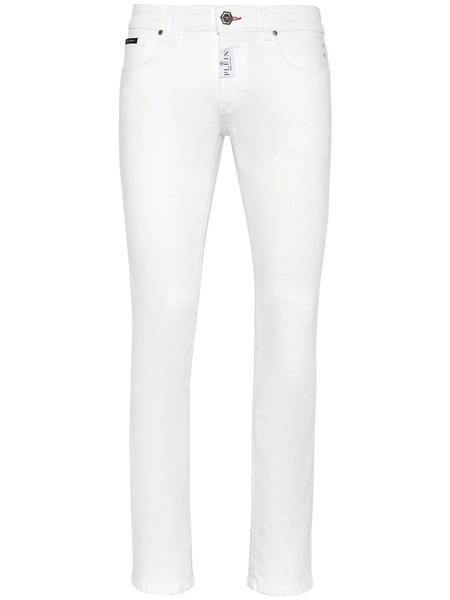  Philipp Plein Jean Skinny à Taille Basse - Blanc 