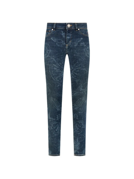  Philipp Plein Legging à Motif Tatouage Papillon - Bleu 