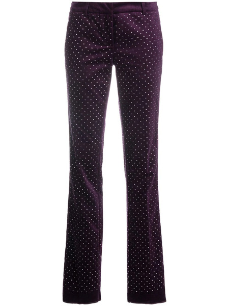  Philipp Plein Pantalon Office à Ornements En Cristal - Violet 