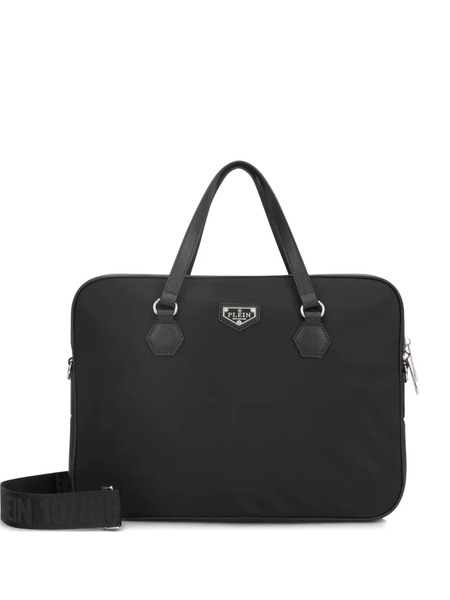  Philipp Plein Pochette D'ordinateur à Plaque Logo - Noir 
