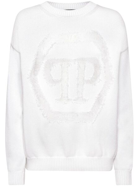  Philipp Plein Pull à Logo - Blanc 