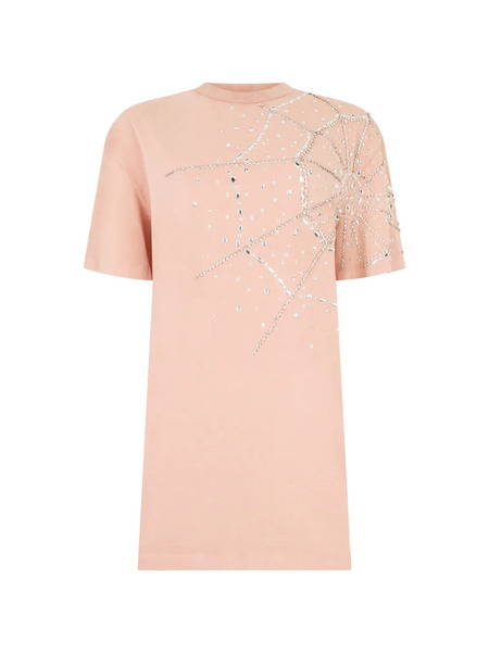  Philipp Plein Robe Courte à Motif De Toile D'araignée En Strass - Rose 