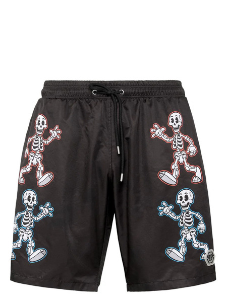  Philipp Plein Short De Bain à Imprimé Graphique - Noir 