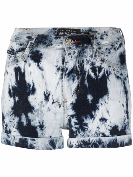  Philipp Plein Short En Jean à Effet Délavé - Bleu 