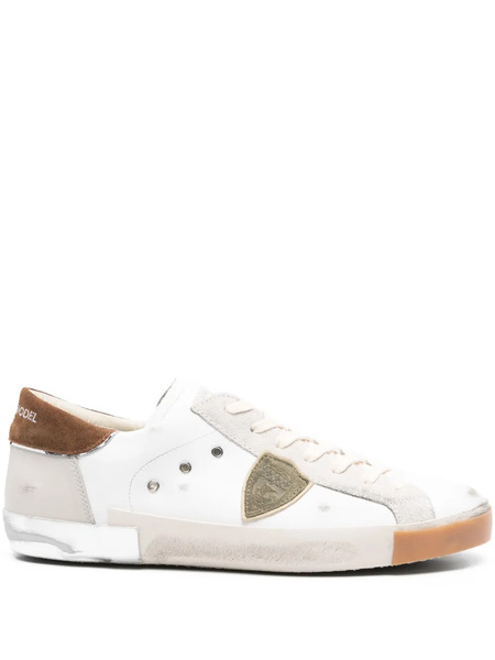  Philippe Model Paris Baskets à Empiècements En Daim - Blanc 