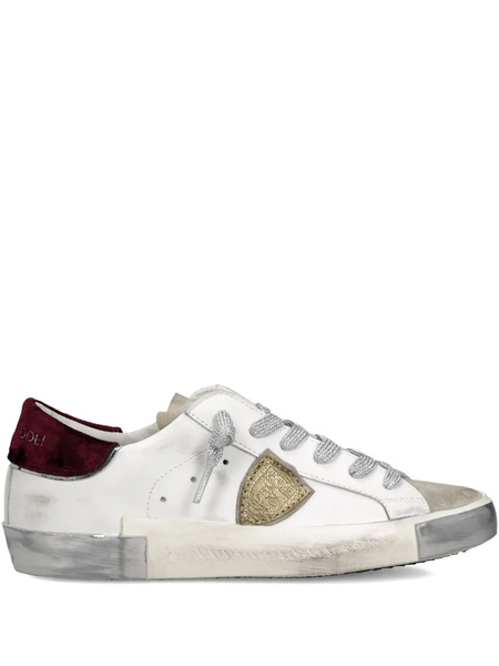  Philippe Model Paris Baskets En Cuir à Effet Usé - Blanc 