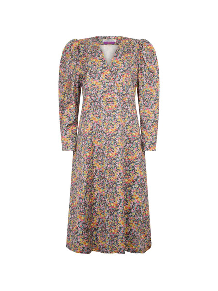  Philosophy Di Lorenzo Serafini Robe Fleurie à Manches Structurées - Noir 