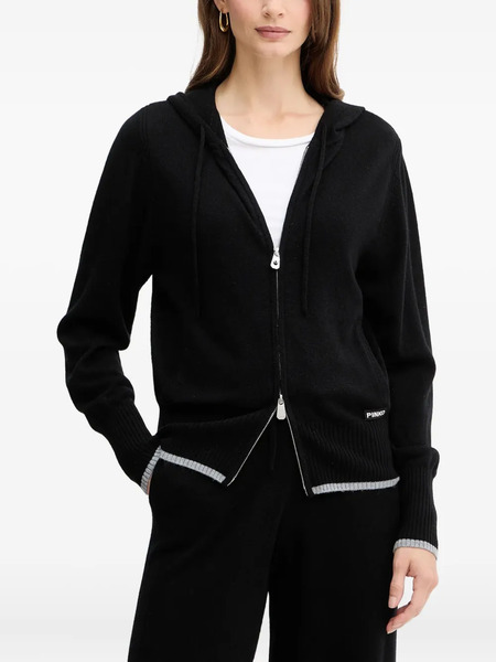  Pinko Pull Nervuré à Capuche - Noir 