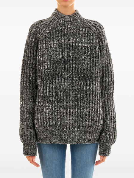  Plan C Pull à Design Chiné - Gris 