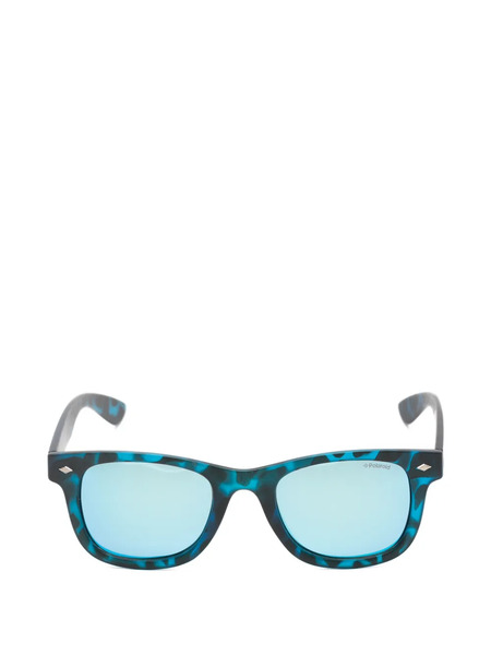  Polaroid Tortoiseshell-effect Rectangle-frame Sunglasses - Bleu 