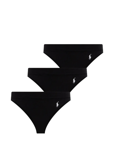 Polo Ralph Lauren Lot De Trois Strings à Motif Pony - Noir 