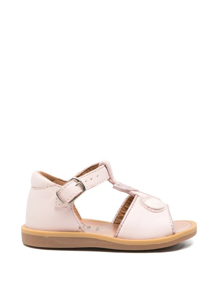 Pom D'api Cherry-appliqué Leather Sandals - Rose 