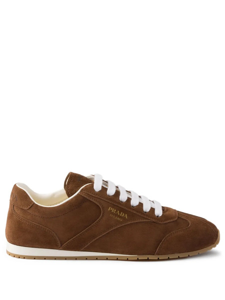  Prada Baskets En Daim - Marron 