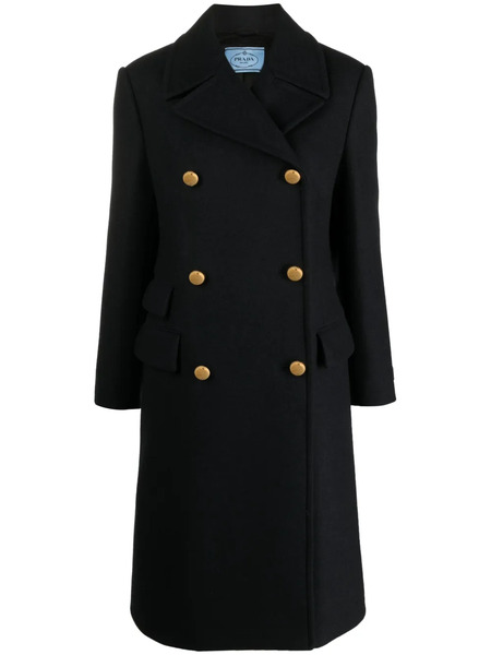  Prada Manteau à Boutonnière Croisée - Noir 