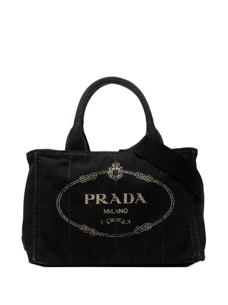  Prada Pre-owned Petit Sac à Main En Toile à Logo Canapa (2013-2025) - Noir 