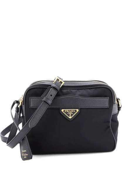  Prada Pre-owned Re-edition 1978 Front Pocket Re-nylon With Saffiano Leather Mini Shoulder Bag - Noir 