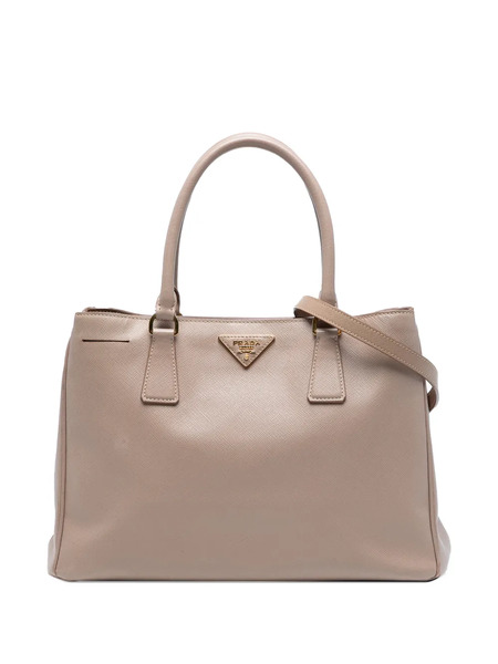  Prada Pre-owned Sac à Bandoulière Galleria Double Zip Médium En Cuir Saffiano Lux (2000-2025) - Tons Neutres 