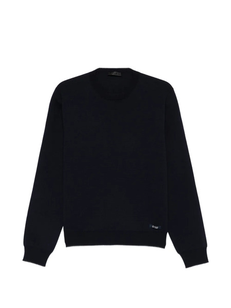  Prada Pull à Col Ras De Cou - Bleu 