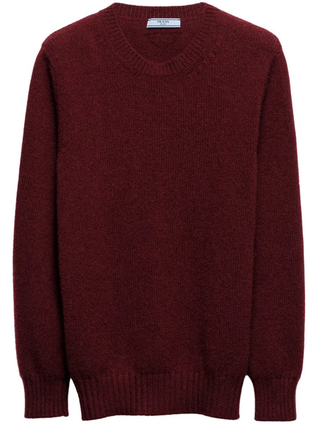  Prada Pull à Col Rond - Rouge 