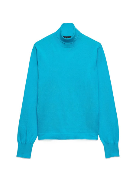  Prada Pull à Col Roulé - Bleu 