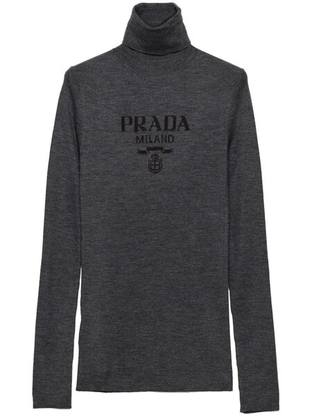  Prada Pull à Col Roulé - Gris 