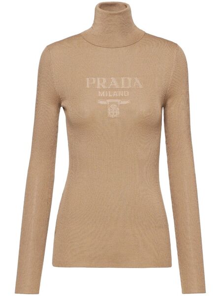  Prada Pull à Col Roulé - Marron 