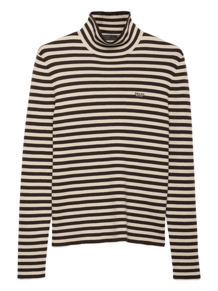  Prada Pull à Col Roulé - Marron 