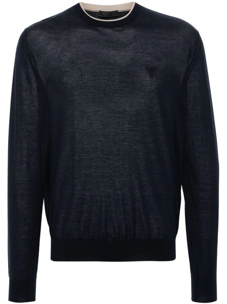  Prada Pull à Design Chiné - Bleu 