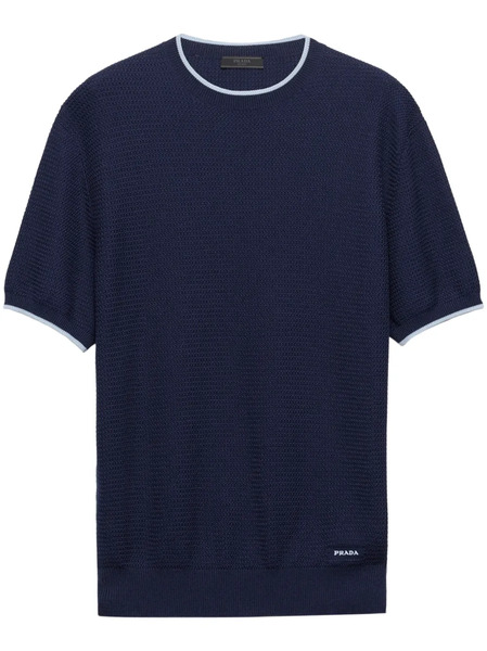  Prada Pull à Manches Courtes - Bleu 