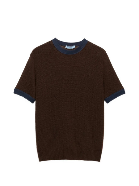  Prada Pull à Manches Courtes - Marron 