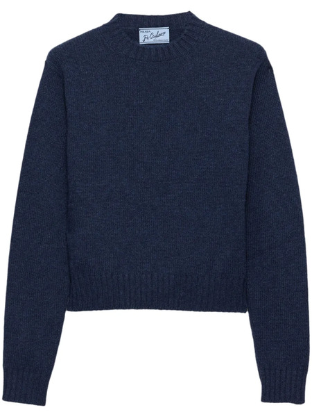  Prada Pull Côtelé Re-cashmere - Bleu 