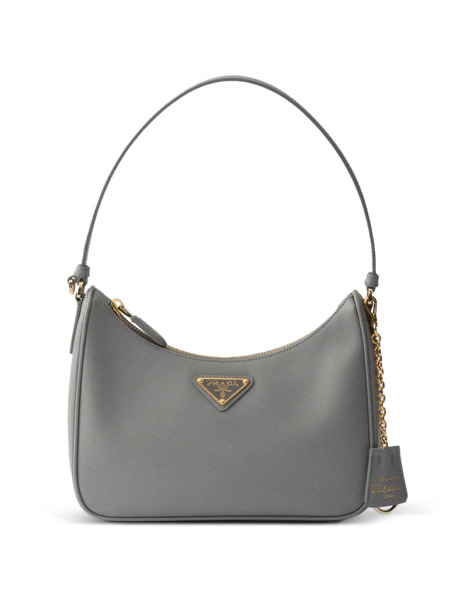  Prada Sac Porté épaule Prada Re-edition 2005 En Cuir Saffiano - Gris 