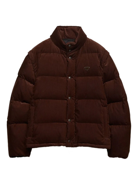  Prada Veste Matelassée En Velours Côtelé - Marron 