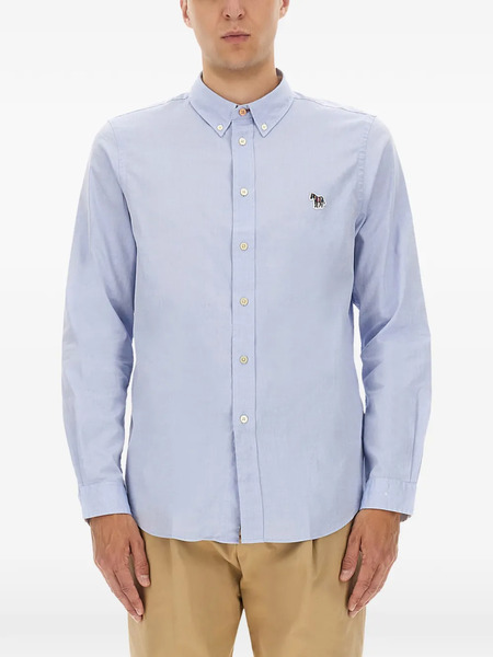  Ps Paul Smith Chemise à Applique Zèbre - Bleu 