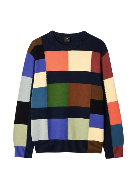  Ps Paul Smith Pull à Design Patchwork - Bleu 