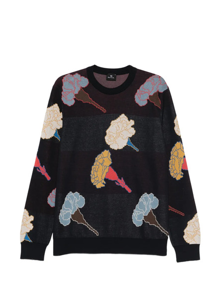  Ps Paul Smith Pull Carnation à Fleurs - Bleu 