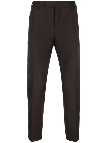  Pt Torino Pantalon De Costume En Laine à Taille Mi-haute - Marron 
