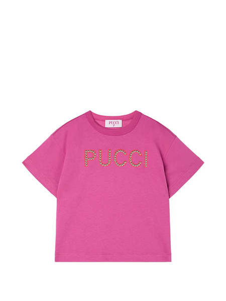  Pucci Junior T-shirt à Logo - Rose 